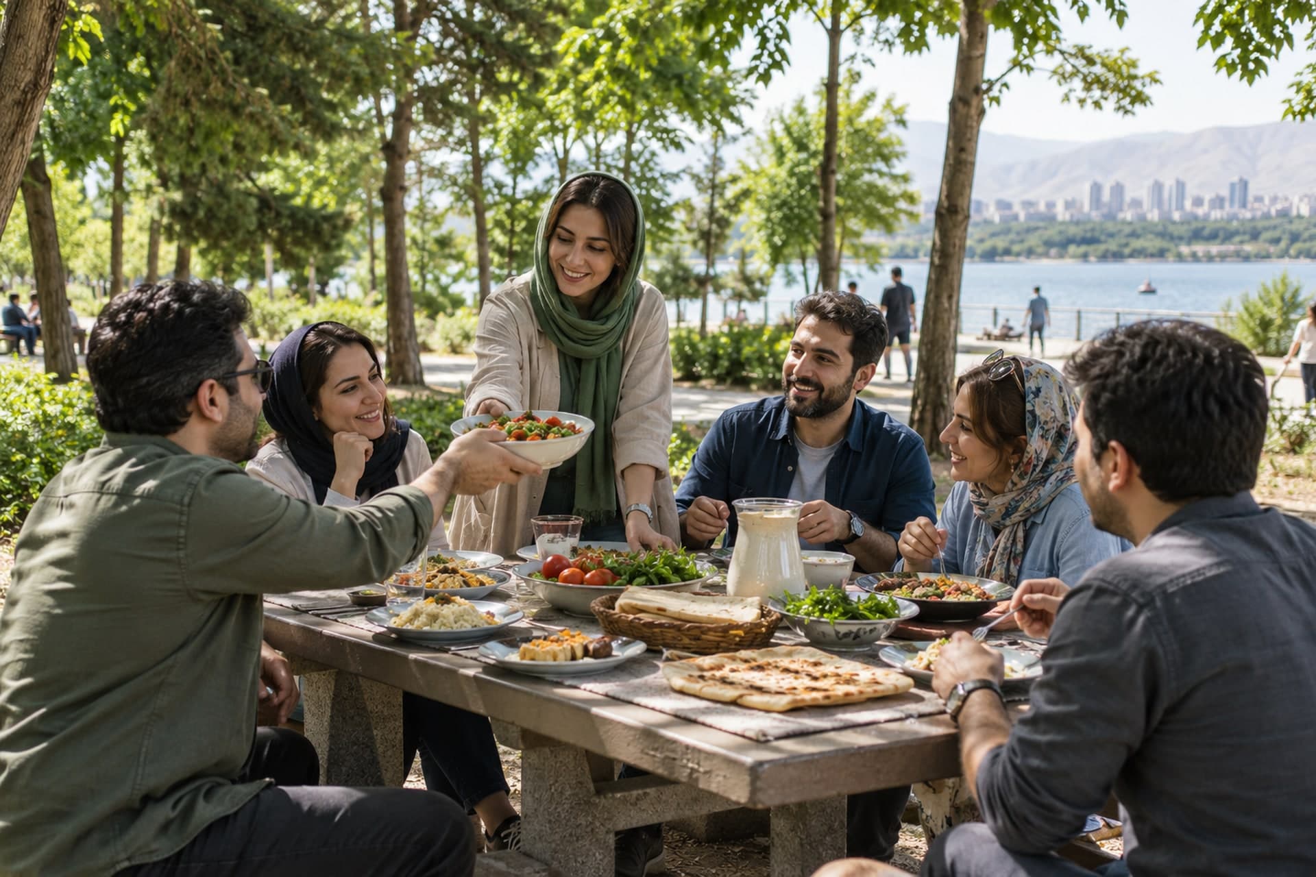 تصویرسازی اصلی برای دورهمی و ناهار در طبیعت | چیتگر