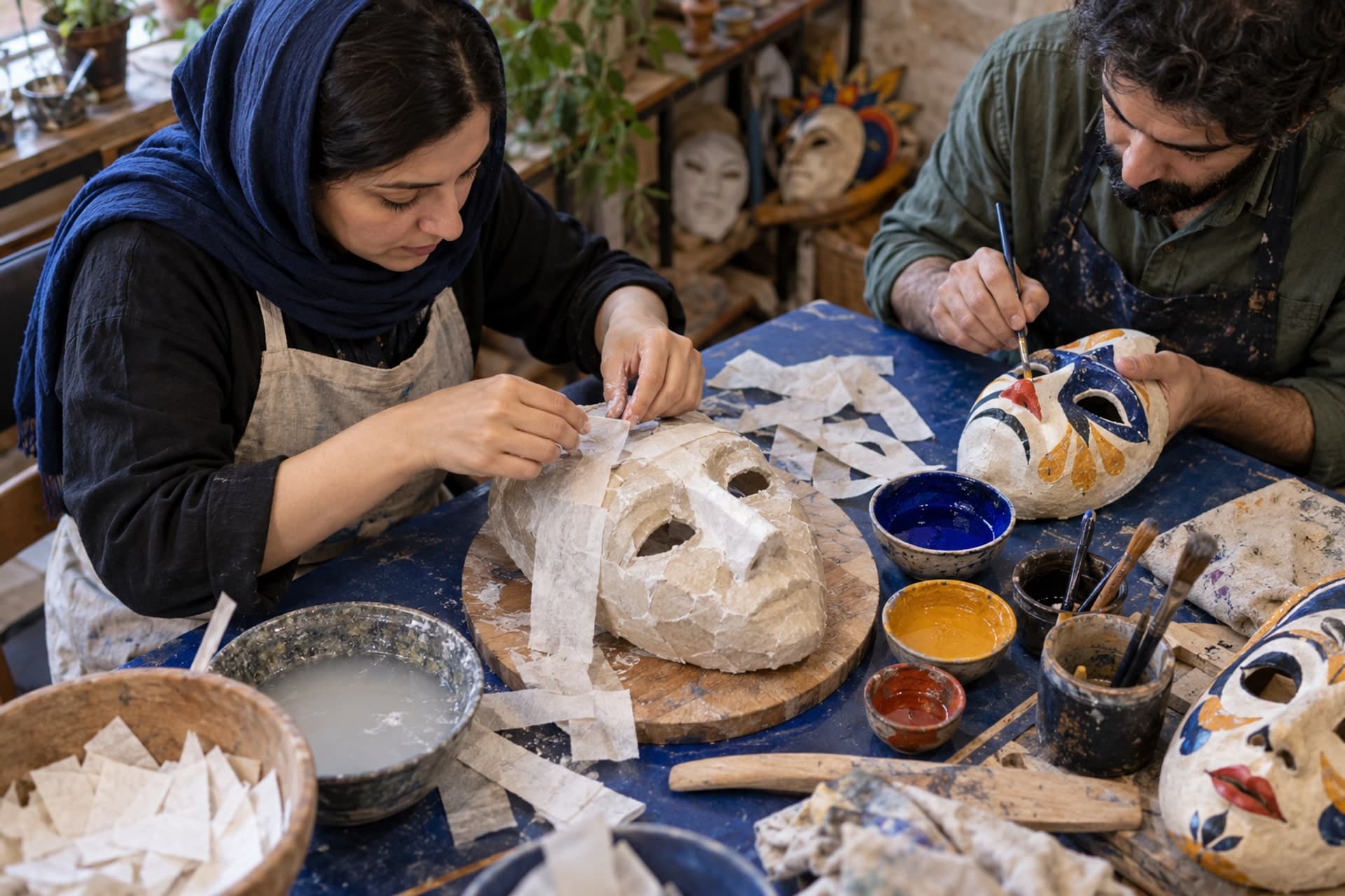 Original illustration for Mexican-Style Mask-Making Workshop