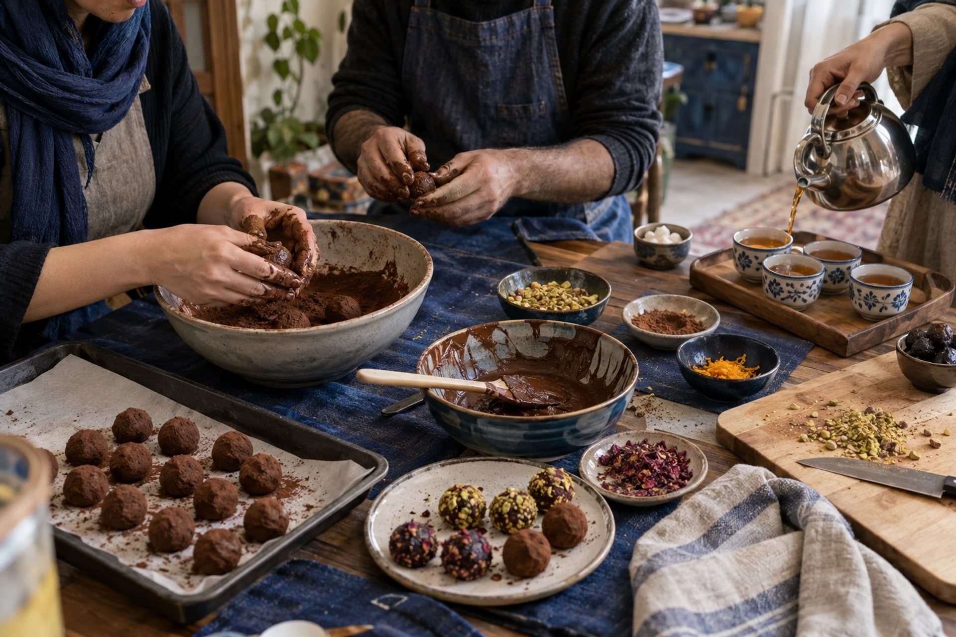 تصویرسازی اصلی برای دورهمی ترافل و چای