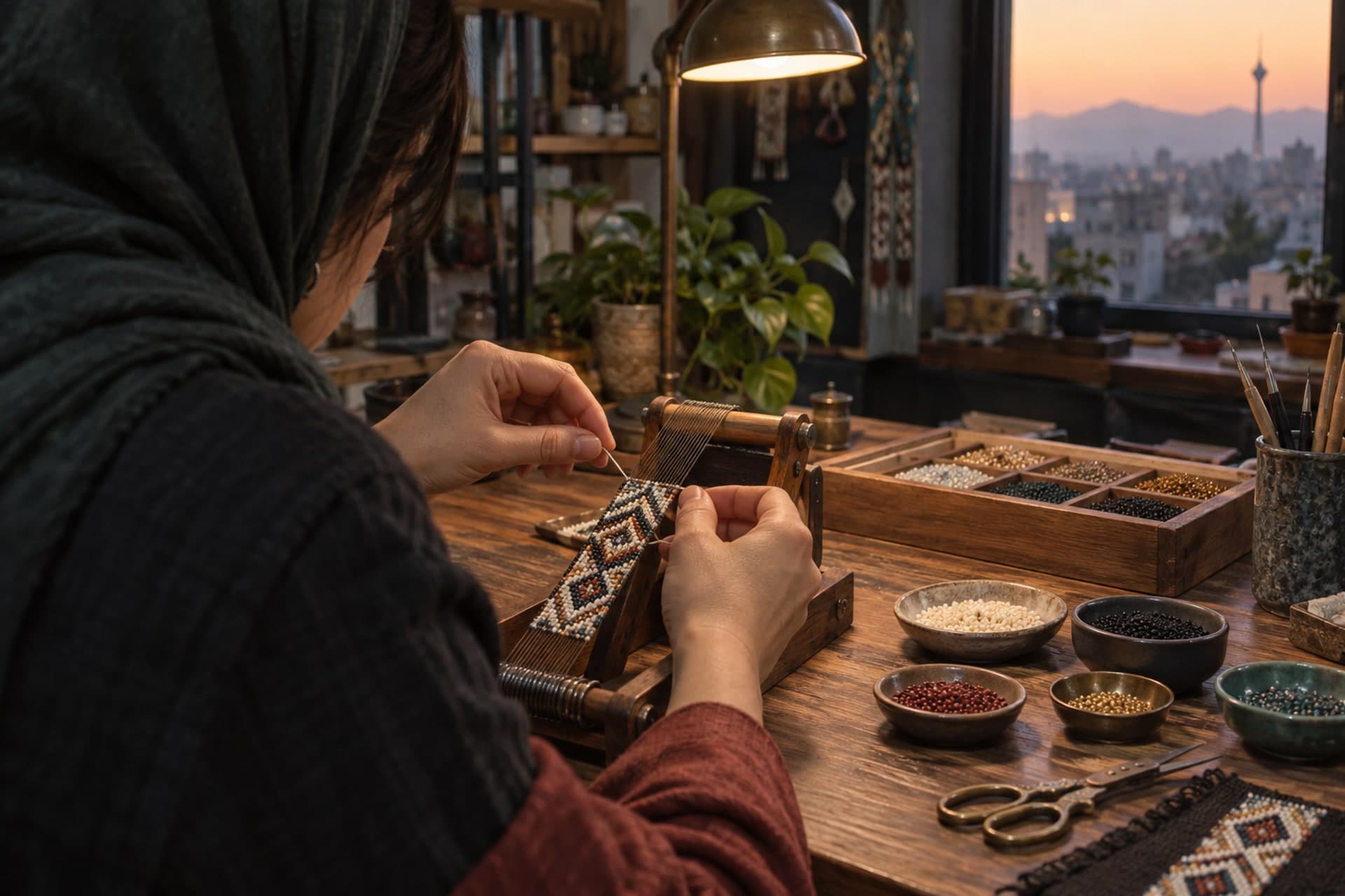 تصویرسازی اصلی برای ورکشاپ منجوق‌بافی (میوکی)